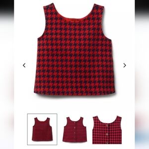 JANIE AND JACK FUNNY VALENTINE HOUNDSTOOTH TOP. SIZE 18-24 MONTHS.